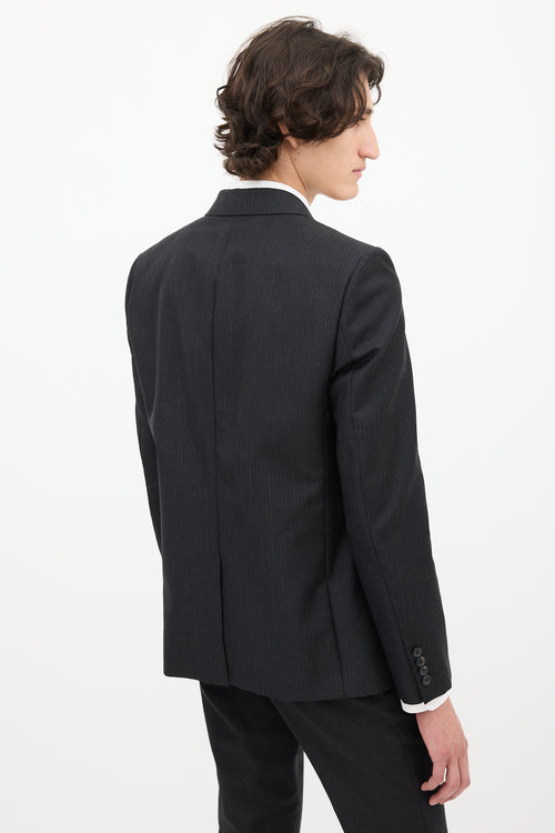 Black Wool Stripe Suit