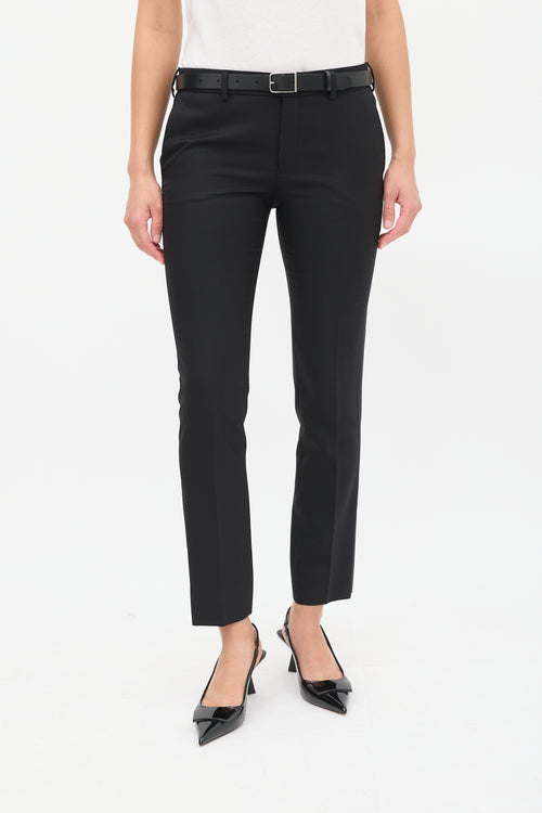 Saint Laurent Black Wool Slim Tapered Trouser