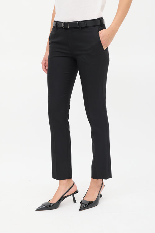 Saint Laurent Black Wool Slim Tapered Trouser