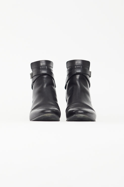 Saint Laurent Black Wyatt Jodhpur Leather Boot