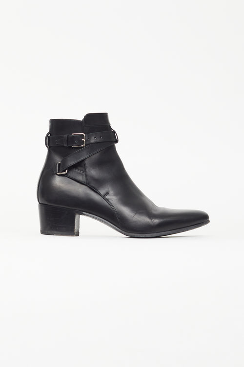 Saint Laurent Black Wyatt Jodhpur Leather Boot