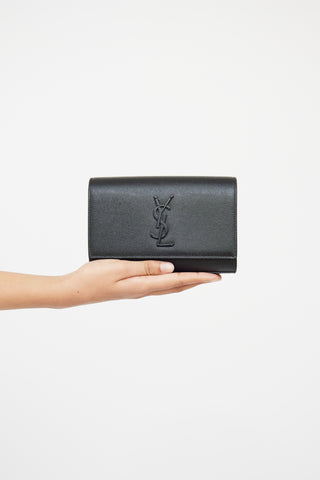 Saint Laurent Black Kate Grained Belt Bag