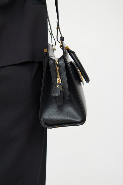 Saint Laurent Black Grained Uptown Tote