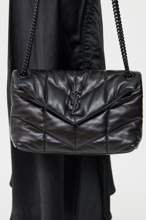 Saint Laurent Black Medium Loulou Puffer Bag