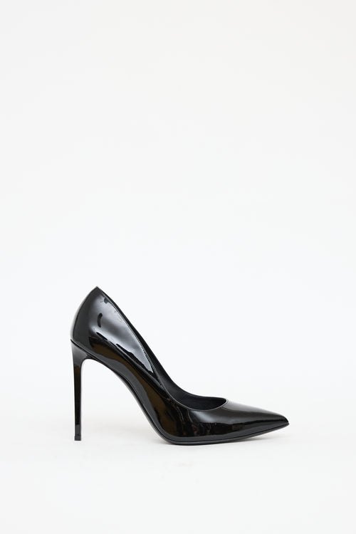 Saint Laurent Black Patent Leather Heel