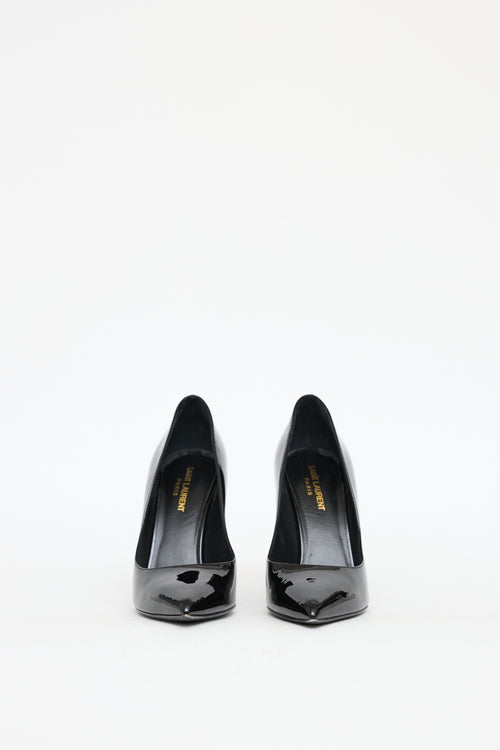 Saint Laurent Black Patent Leather Heel