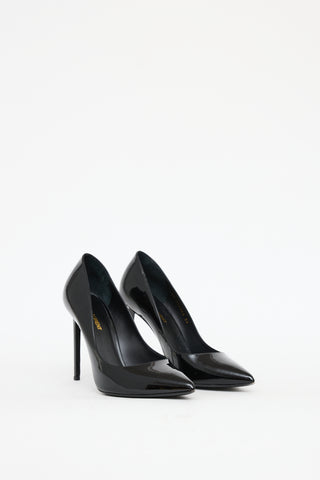 Saint Laurent Black Patent Leather Heel