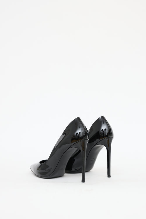 Saint Laurent Black Patent Leather Heel