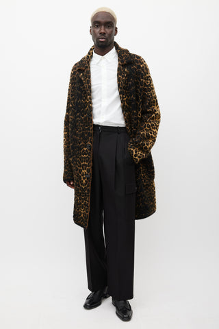 Saint Laurent Brown 
Black Mohair Coat