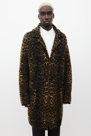 Saint Laurent Brown 
Black Mohair Coat