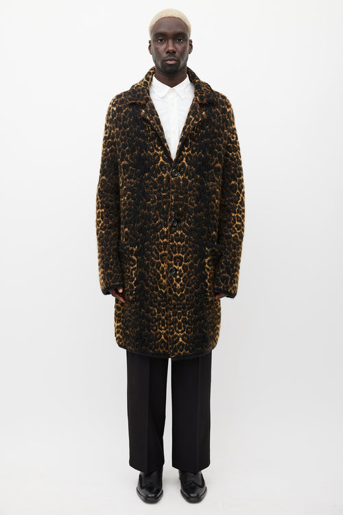 Saint Laurent Brown 
Black Mohair Coat