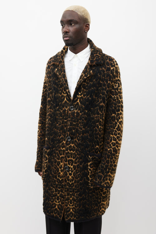 Saint Laurent Brown 
Black Mohair Coat