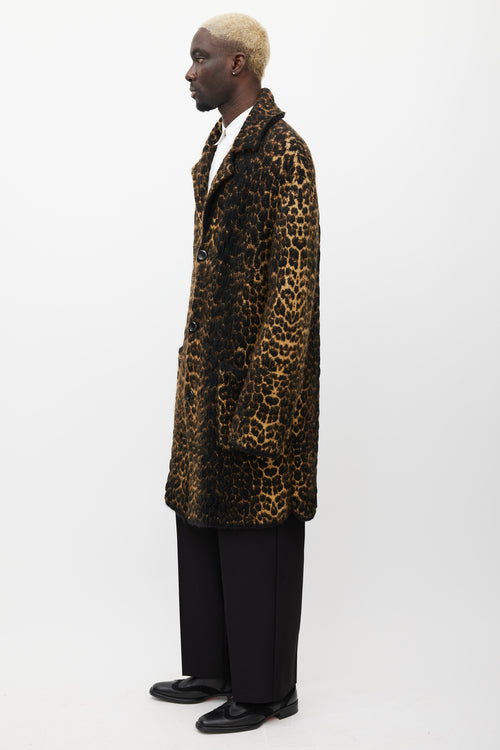 Saint Laurent Brown 
Black Mohair Coat