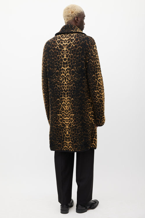 Saint Laurent Brown 
Black Mohair Coat