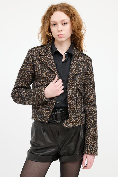 Saint Laurent Brown 
Black Print Military Jacket