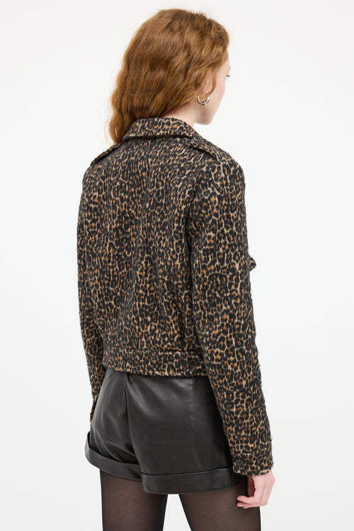 Saint Laurent Brown 
Black Print Military Jacket