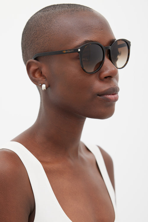 Saint Laurent Brown Round Classic Sunglasses