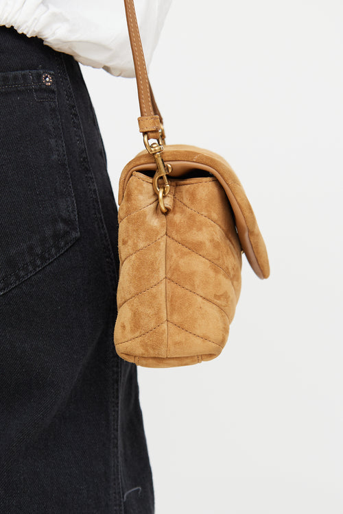 Saint Laurent Brown Suede Toy LouLou Bag