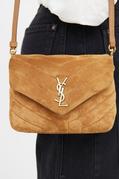 Saint Laurent Brown Suede Toy LouLou Bag