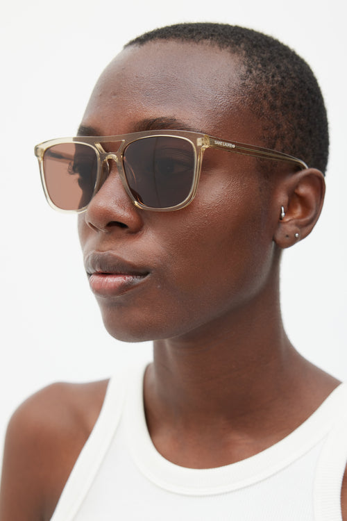 Saint Laurent Clear 
Brown SL455 Sunglasses