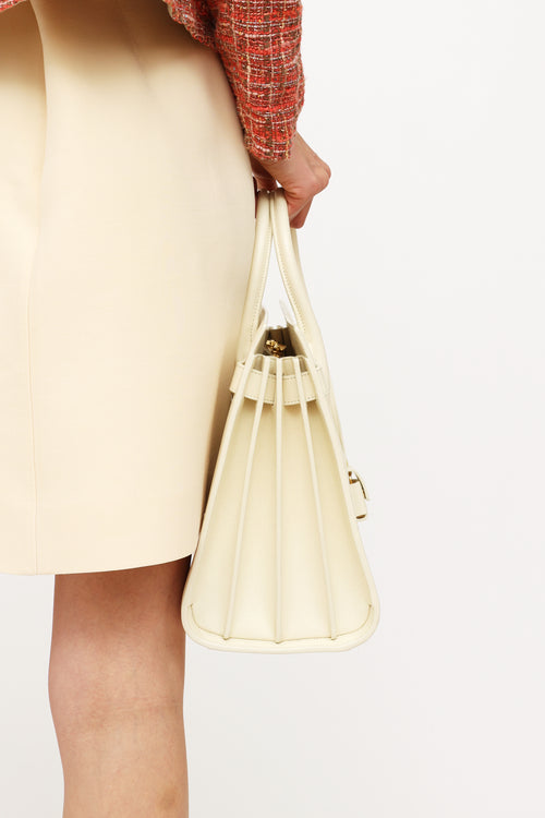 Saint Laurent White Mini Sac De Jour Bag