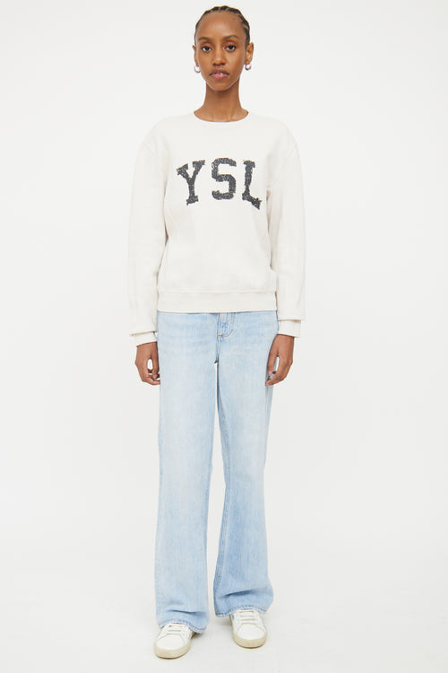 Saint Laurent Cream Cotton Sweatshirt