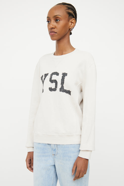 Saint Laurent Cream Cotton Sweatshirt