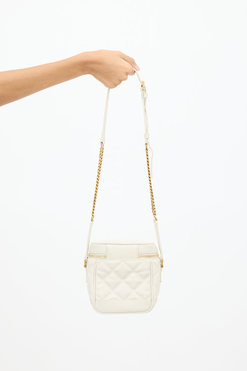 Saint Laurent Cream Quilted Leather 80s Vanity Crossbody Bag