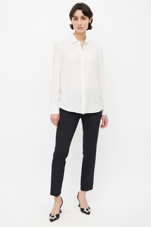 Saint Laurent Cream Semi Sheer Shirt