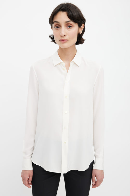 Saint Laurent Cream Semi Sheer Shirt