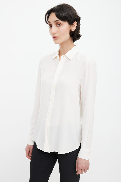 Saint Laurent Cream Semi Sheer Shirt