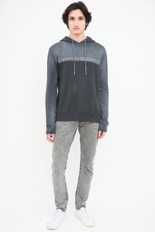 Saint Laurent Dark Grey 
Black Love Forever Hoodie