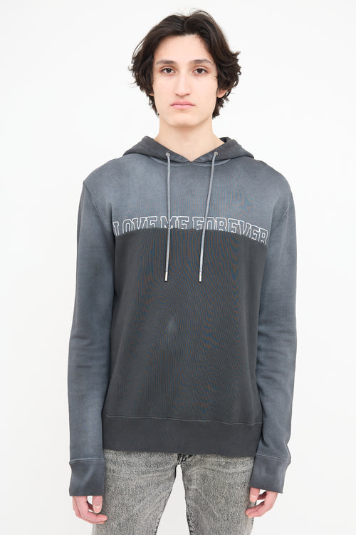 Saint Laurent Dark Grey 
Black Love Forever Hoodie