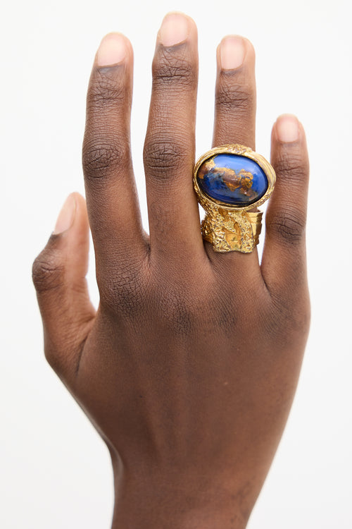 Saint Laurent Gold 
Blue Arty Ring