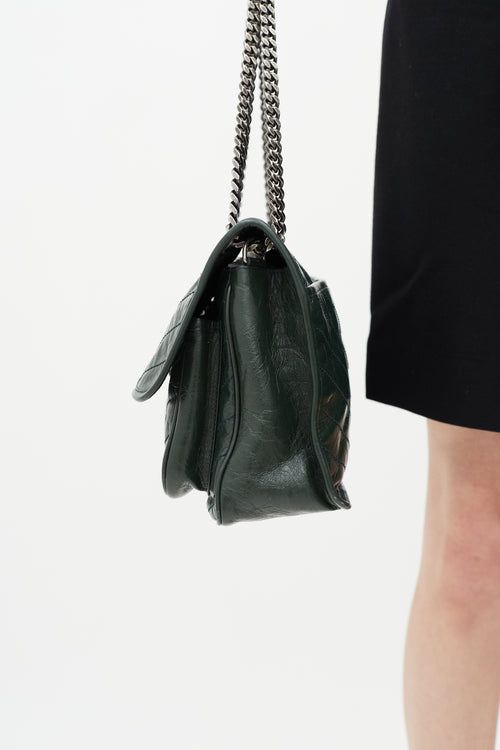 Saint Laurent Green Niki Quilted Leather Bag