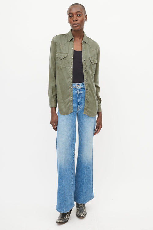 Saint Laurent Green Western Shirt