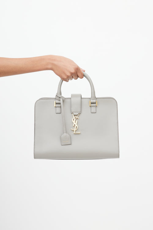 Saint Laurent Grey Cabas Top Handle Shoulder Bag