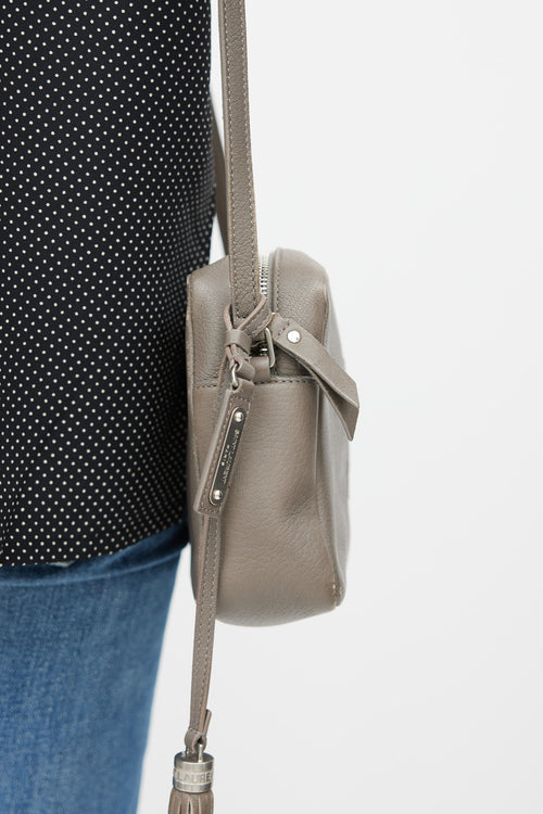 Saint Laurent Grey Leather Tassel Camera Bag