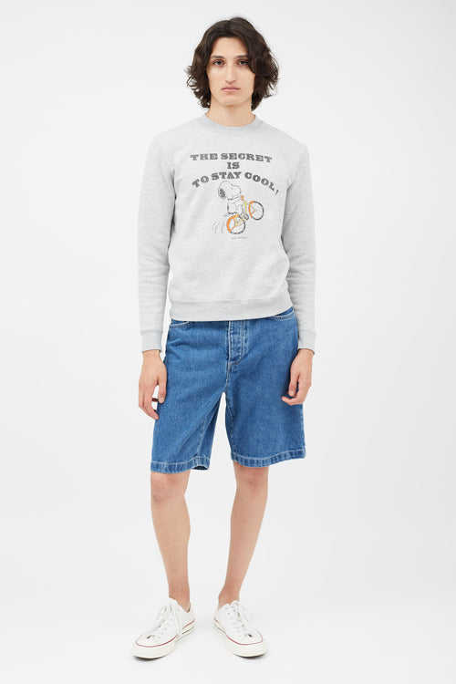 Saint Laurent Grey 
Multicolour Snoopy Sweatshirt