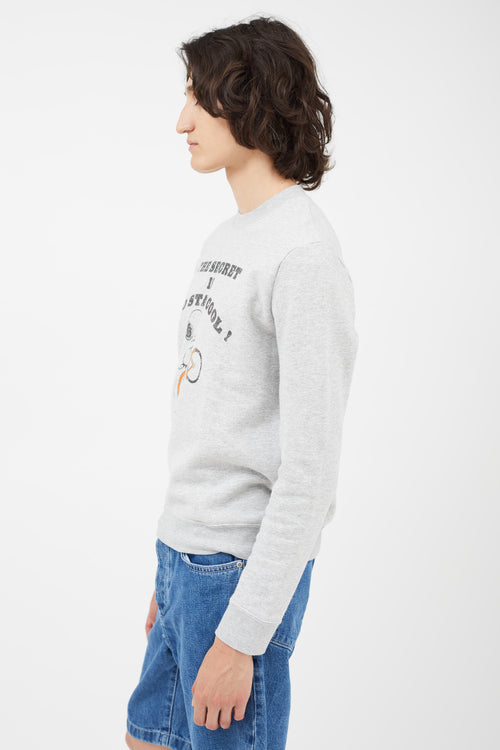 Saint Laurent Grey 
Multicolour Snoopy Sweatshirt