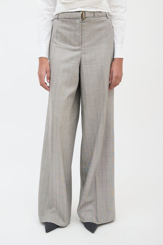 Saint Laurent Grey 
Red Wool Herringbone Trouser