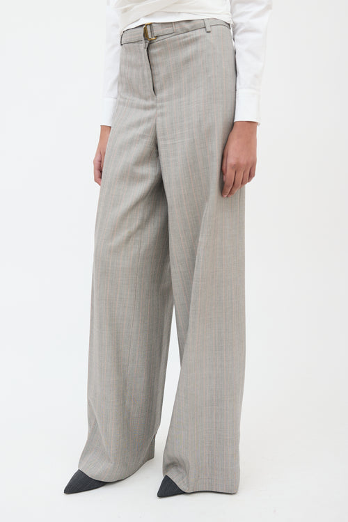 Saint Laurent Grey 
Red Wool Herringbone Trouser