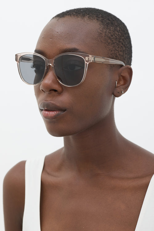 Saint Laurent Grey Transparent SLM23/K Round Sunglasses