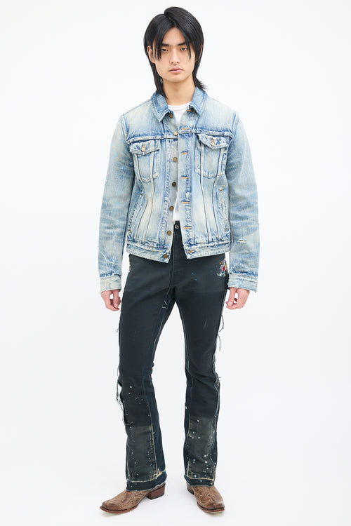 Saint Laurent Light Acid Wash Denim Jacket