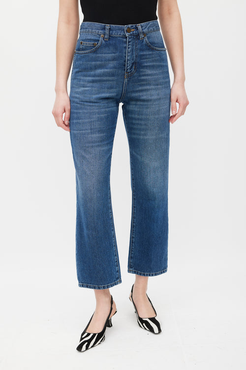 Saint Laurent Navy D40 Straight Leg Jeans