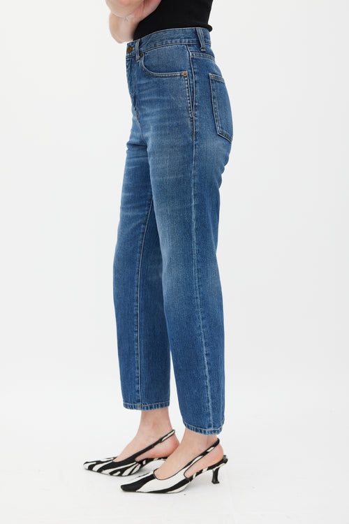 Saint Laurent Navy D40 Straight Leg Jeans