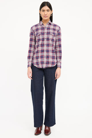 Saint Laurent Check Collar Shirt