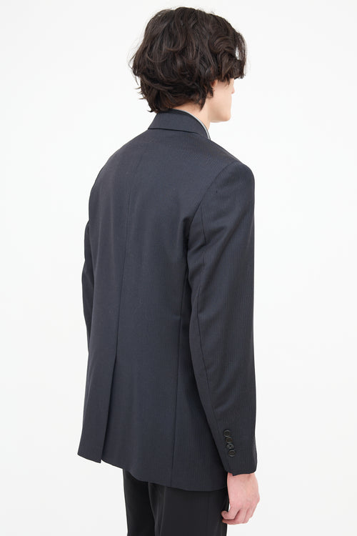 Saint Laurent Navy Pinstripe Blazer