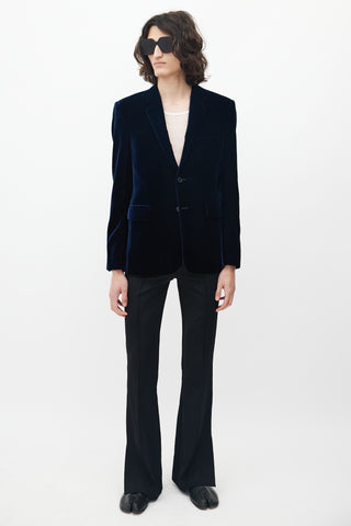 Saint Laurent Navy Velvet Blazer