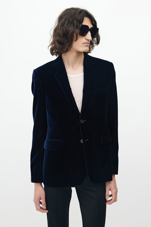 Saint Laurent Navy Velvet Blazer